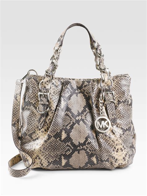 michael kors python tote|Michael Kors python purse.